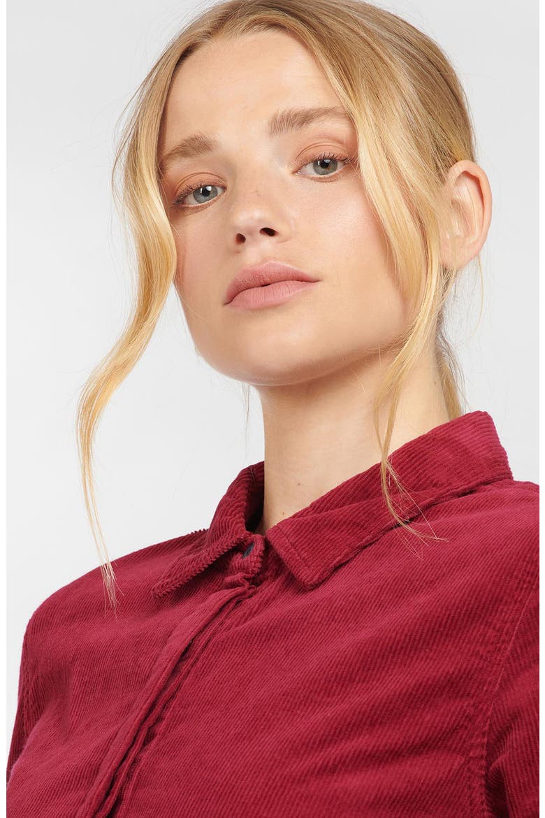 Hauxley Cotton Corduroy Shirtdress, Alternate, color, BEET RED