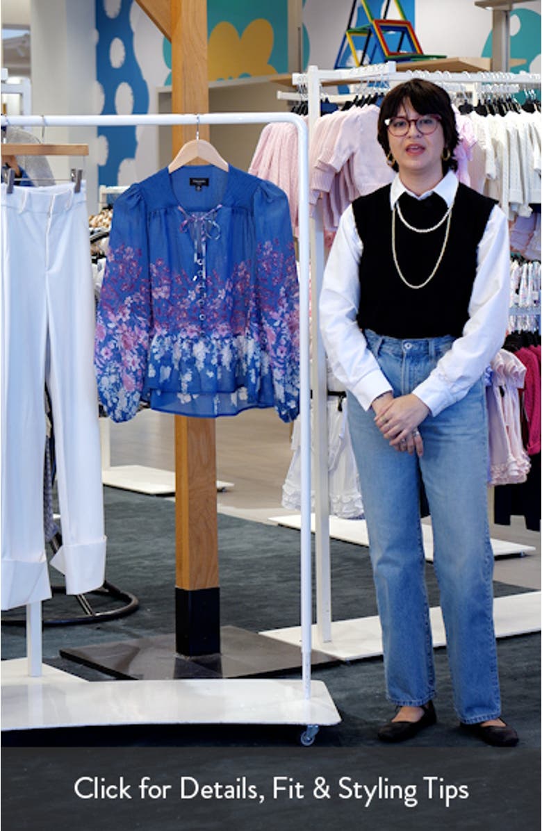 Printed Ruffle Hem Top, sales video thumbnail