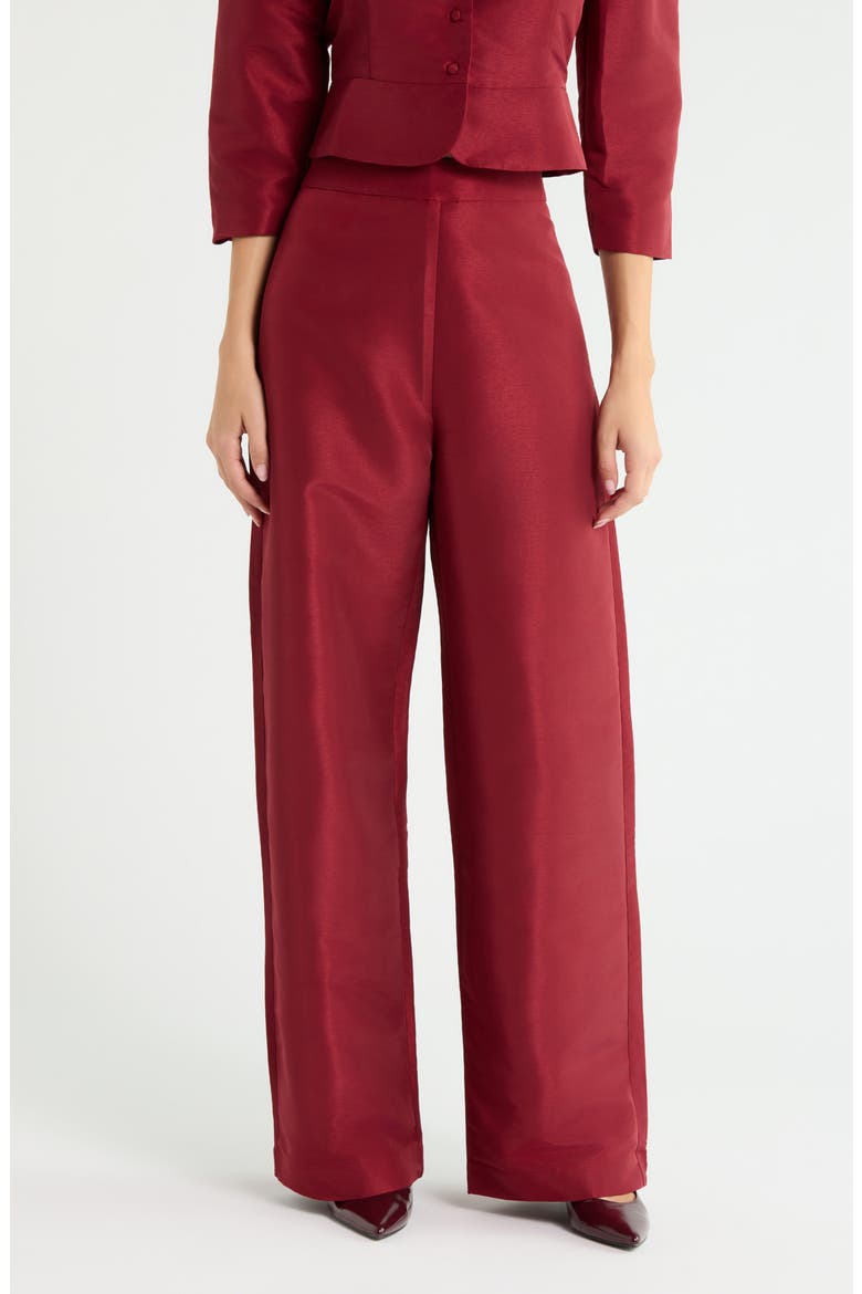 Hestia Wide Leg Pants, Main, color, BURGUNDY