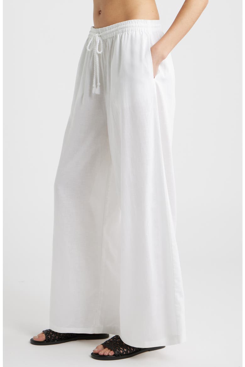 Flowy Cover-Up Pants, Alternate, color, WHITE