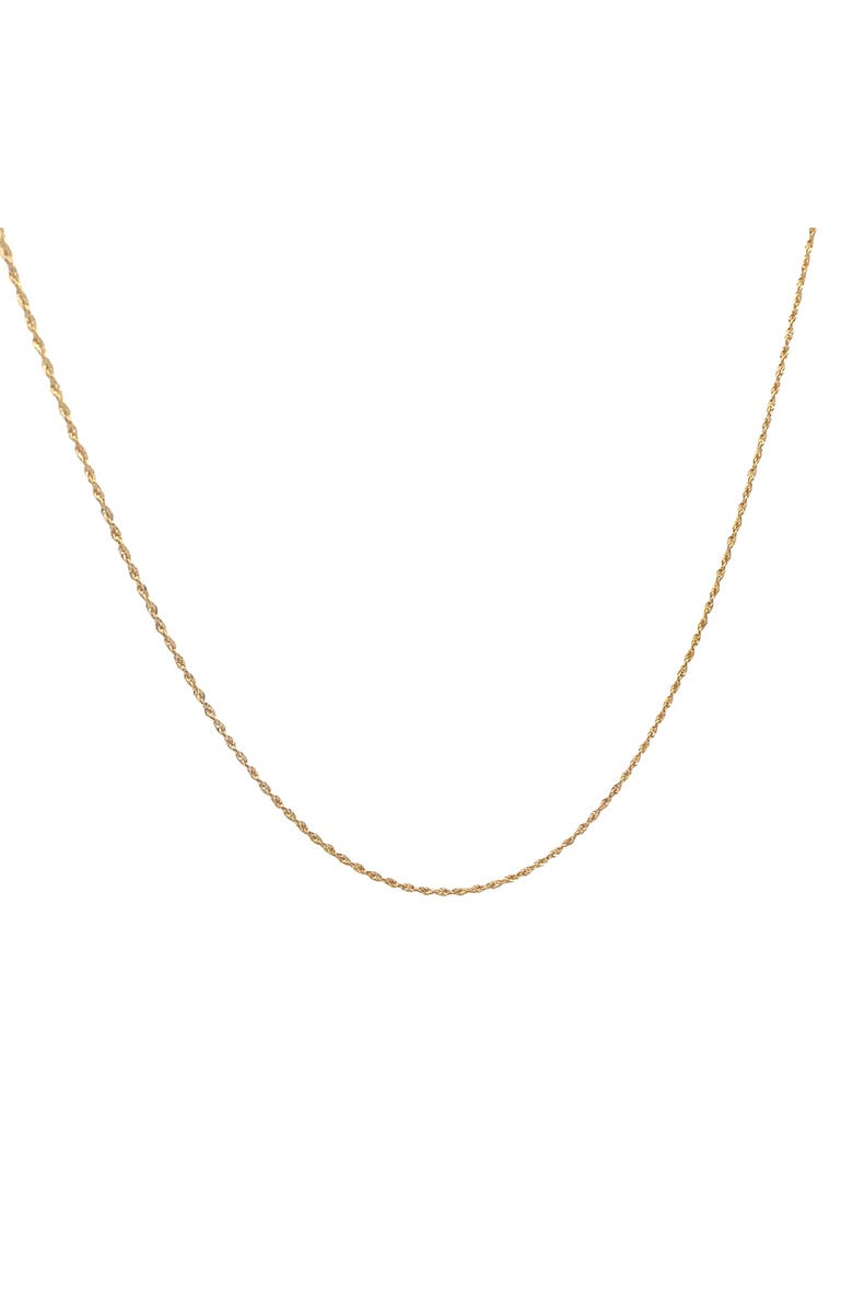 Ancona Jewelry 18K Yellow Gold Diamond Cut Rope Chain Necklace 1.5mm, Main, color, Yellow