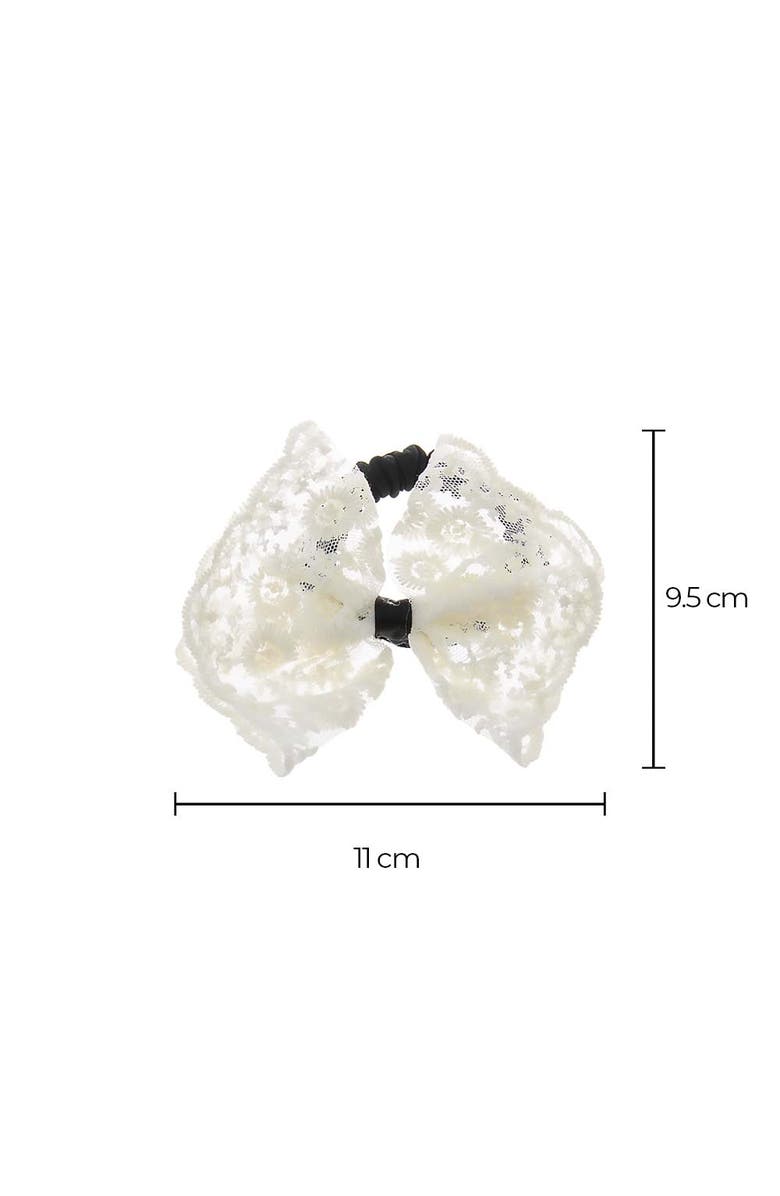 BY ADINA EDEN Black & White Lace Bow Hair Tie Duo, Alternate, color, Black & White