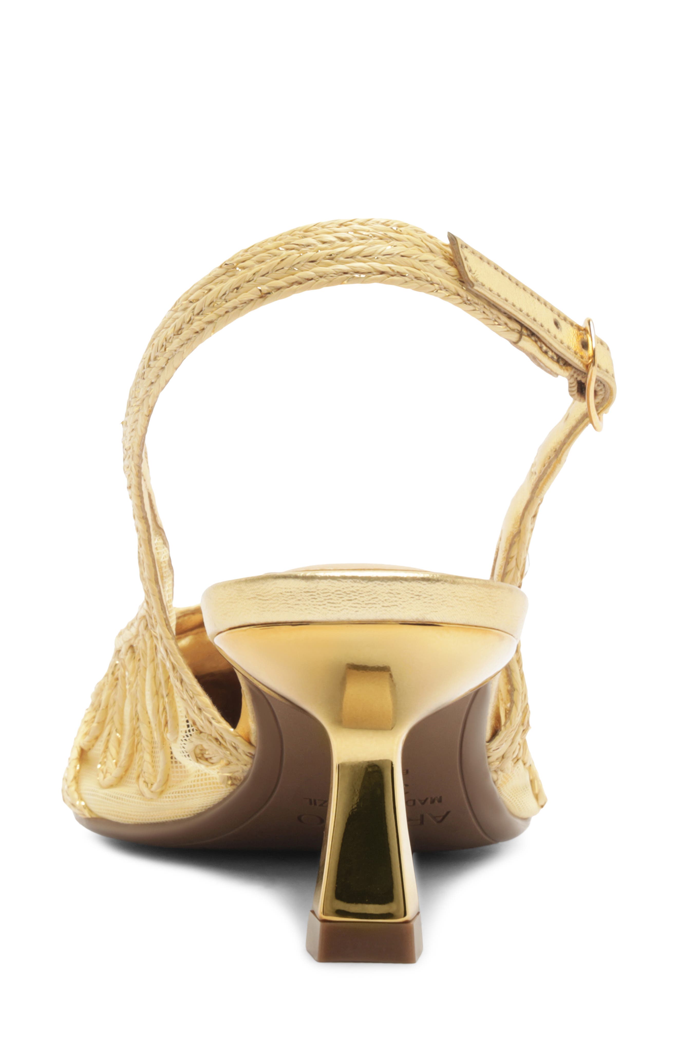 Arezzo Liz Slingback Pump, Alternate, color, Natural Gold