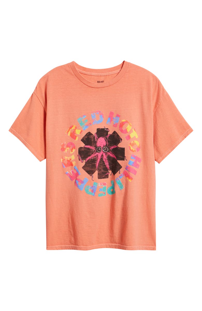 Merch Traffic Red Hot Chili Peppers Cotton Graphic T-Shirt, Alternate, color, Orange Pigment Dye