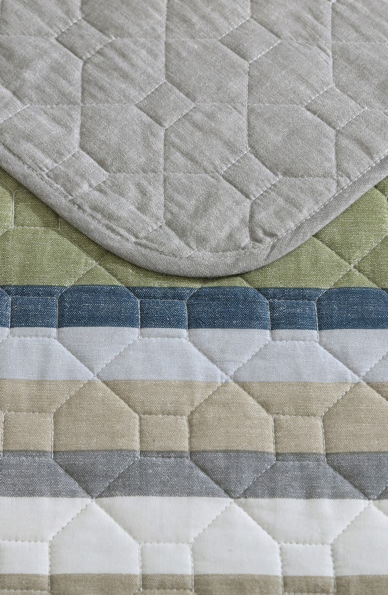 Eddie Bauer Salmon Ladder Cotton Quilt 3-Piece Set, Alternate, color, Khaki/ Navy