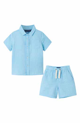 Andy & Evan Kids' Seersucker Button-Up Shirt & Shorts Set