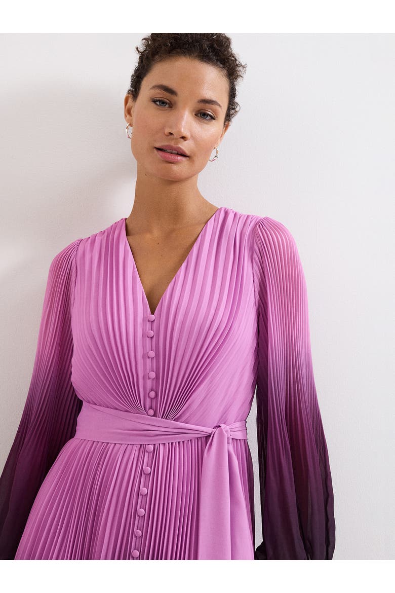 Mira Ombre Tie Waist Midi Dress, Alternate, color, Purple