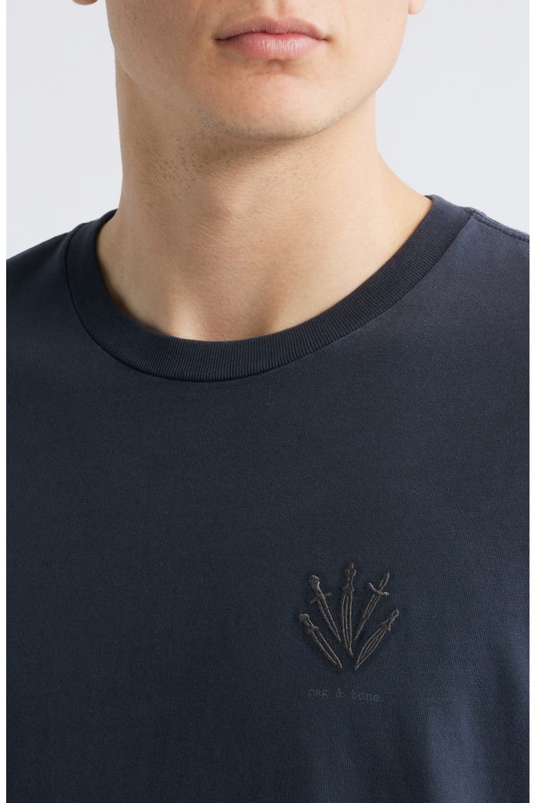 Dagger Embroidered Cotton Graphic T-Shirt, Alternate, color, WASHED BLACK