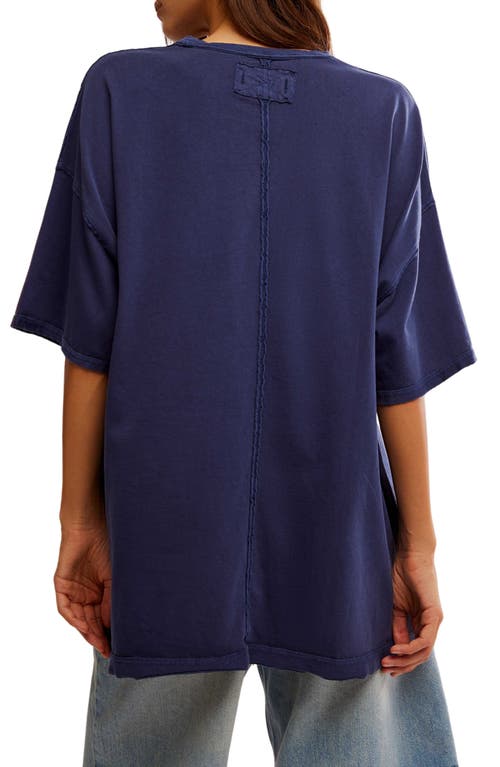 Free People Devon Oversize Cotton T-shirt In Eclipse