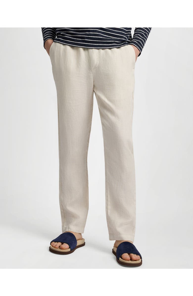 Onia Pigment Dye Linen Pull On Pant, Alternate, color, Bone