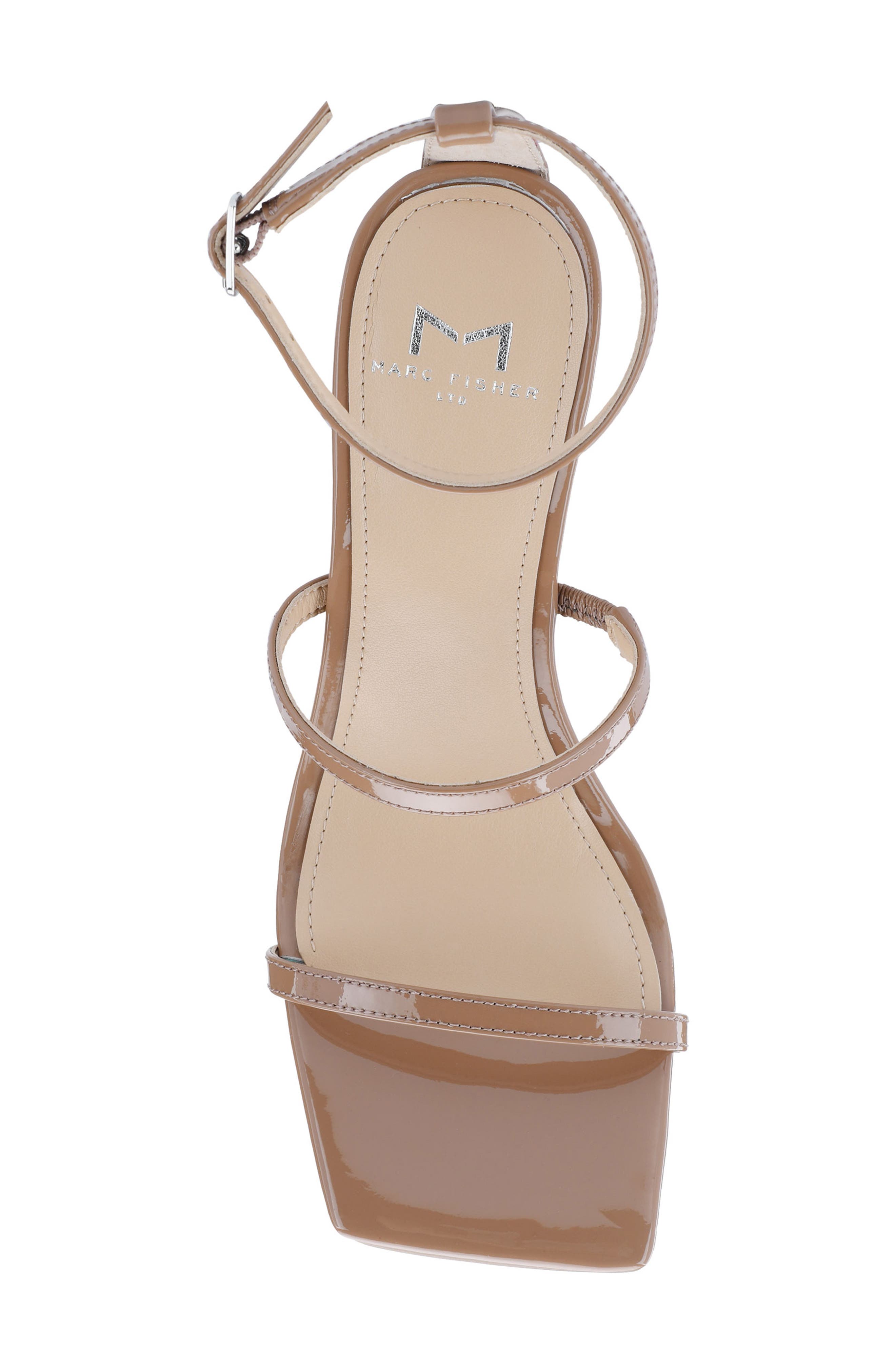 Marc Fisher LTD Dalida Strappy Sandal, Alternate, color, Light Natural Patent