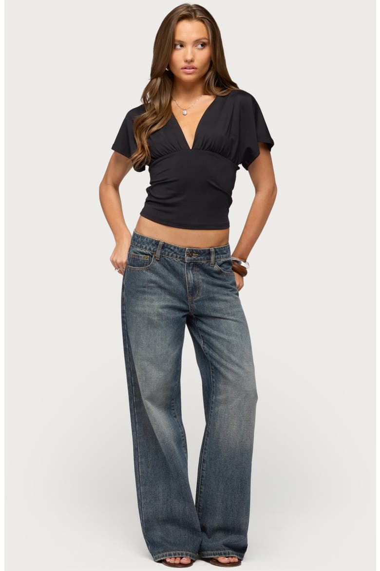 Salie Back Cutout Crop Top, Alternate, color, BLACK