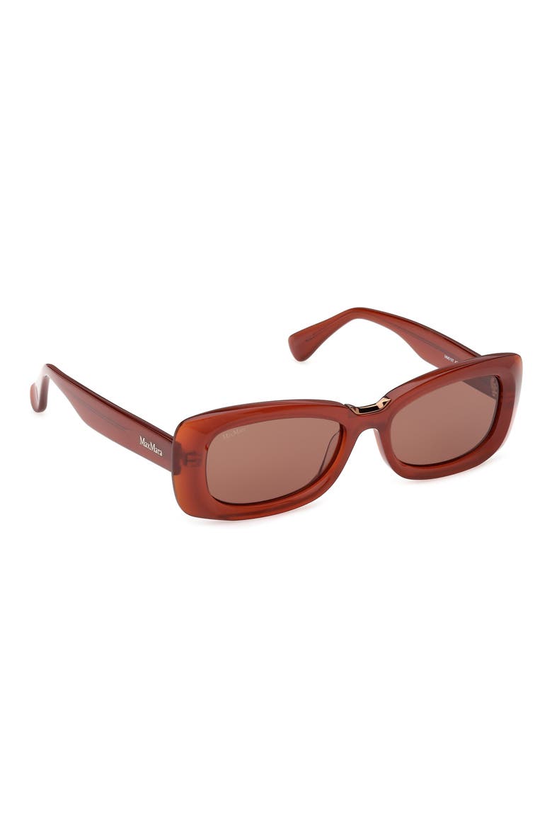53mm Rectangular Sunglasses, Alternate, color, SHINY ORANGE / BROWN