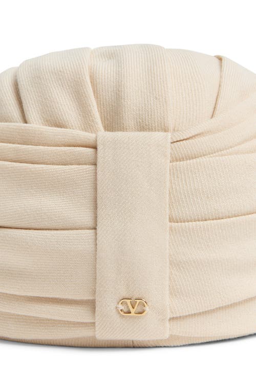 Valentino Garavani Virgin Wool Head Wrap In Latte