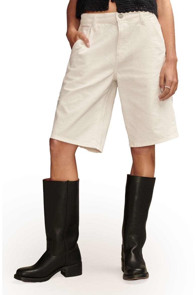 Loose Fit Denim Bermuda Shorts, Main, color, WHITE LIES WASH