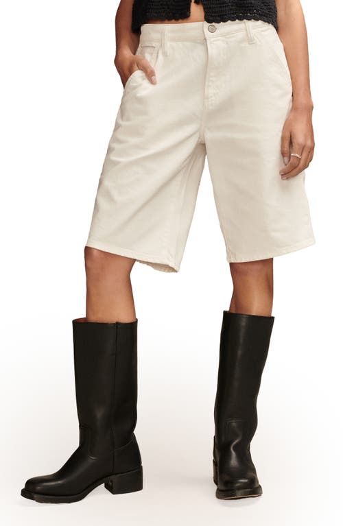 Lucky Brand Loose Fit Denim Bermuda Shorts In White Lies Wash