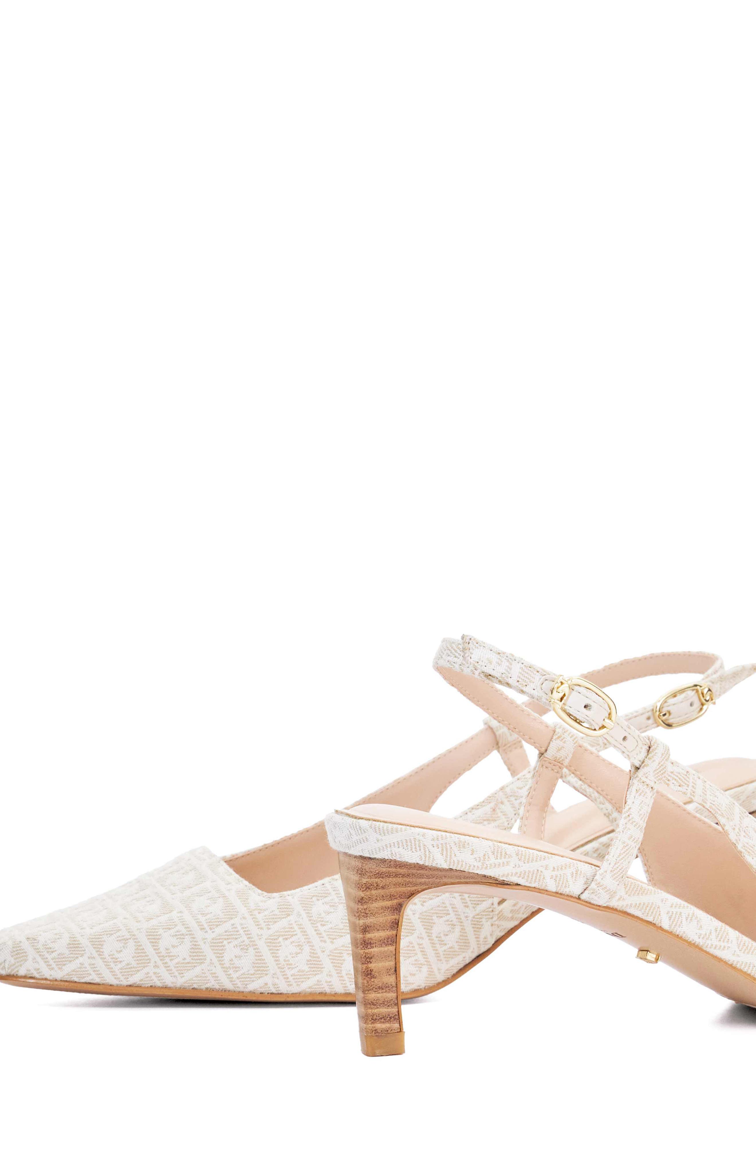 Dune London Dancing Slingback Kitten Heel Pump, Alternate, color, Beige/ Ivory