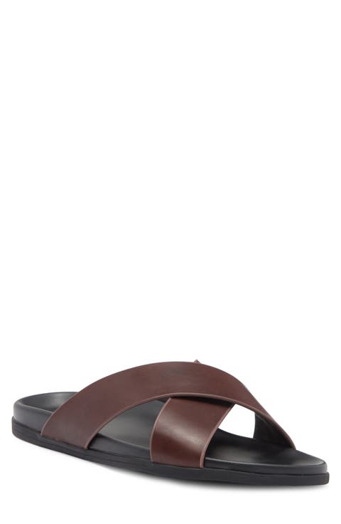 Jake Cross Strap Leather Sandal (Men)