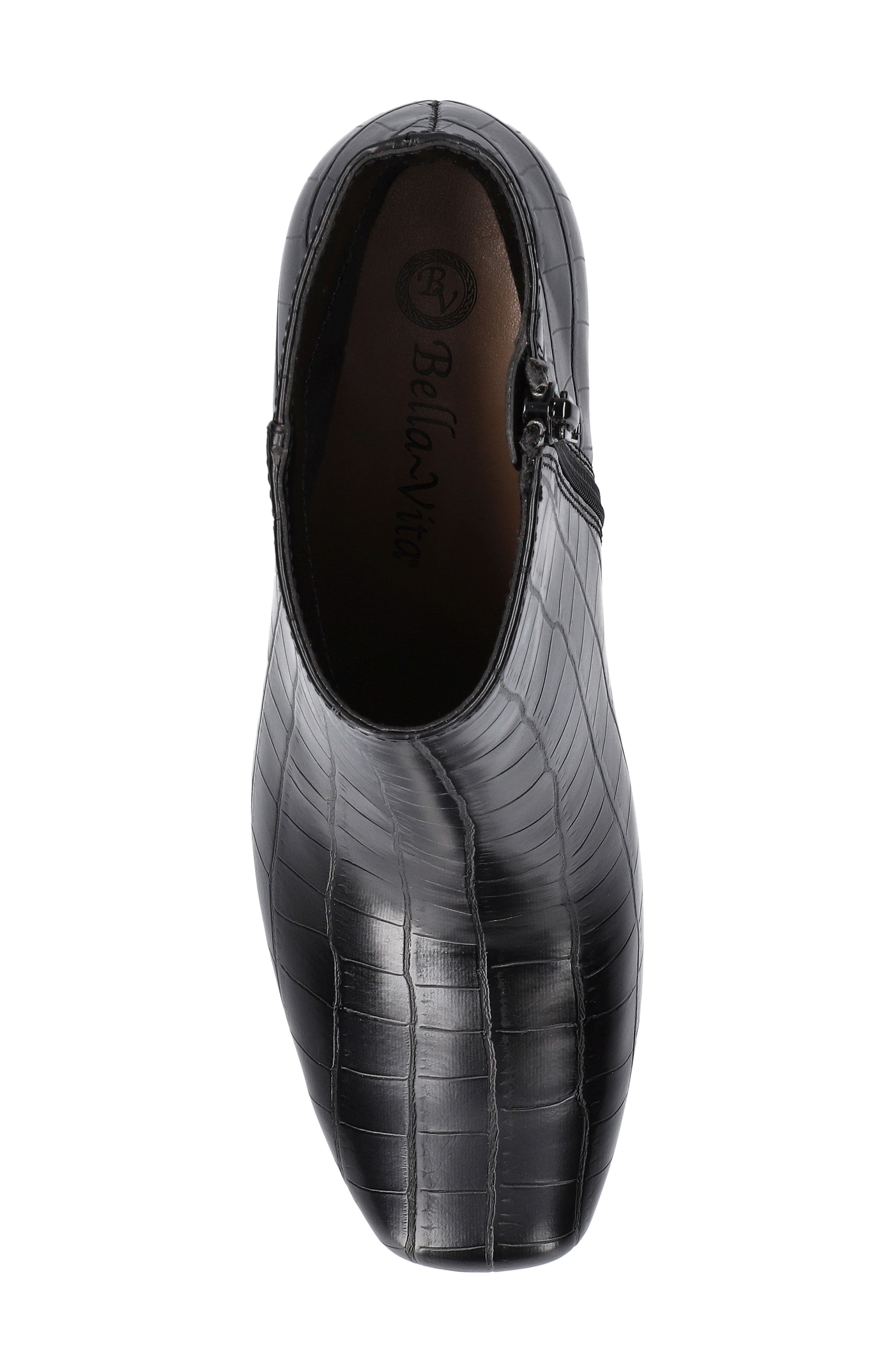 Bella Vita Wilma Croc Embossed Bootie, Alternate, color, Black Croco