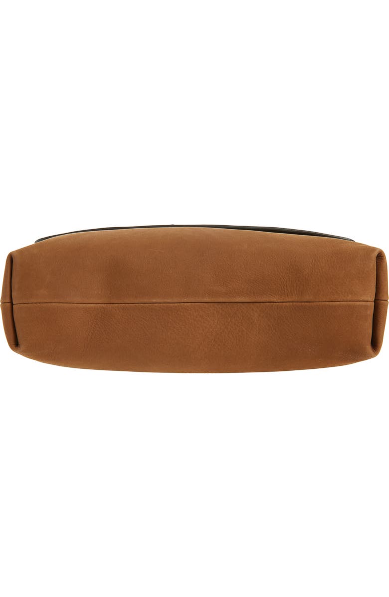 Versace Biggie Nubuck Leather Messenger Bag, Alternate, color, Light Brown-Versace Gold