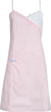 Sandy Liang Chamomile Lace Trim Cotton Poplin & Eyelet Slipdress