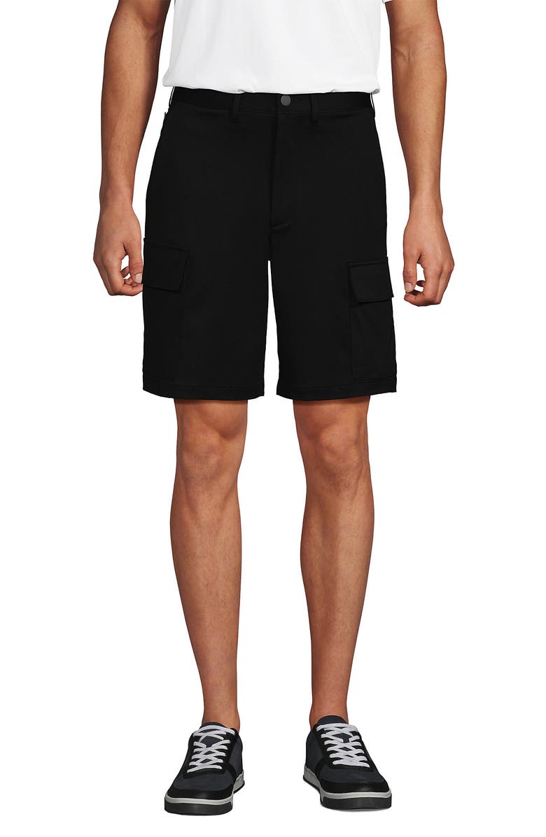 Lands' End 9 Inch Flex Performance Cargo Short, Main, color, Black