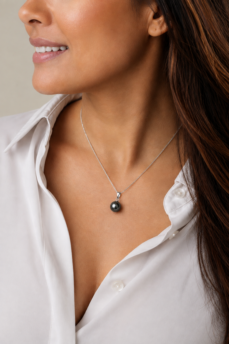 11mm Tahitian South Sea Pearl Sydney Pendant, Alternate, color, Sterling Silver