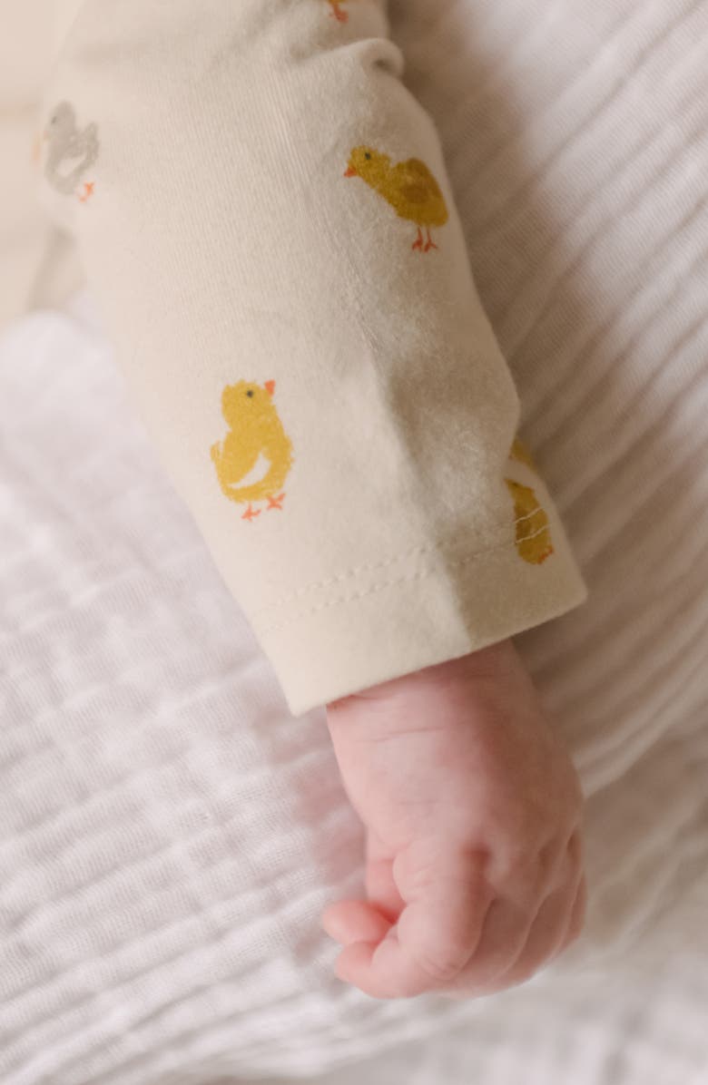 Pehr Littles Long Sleeve Organic Cotton Romper, Alternate, color, Cheerful Chick