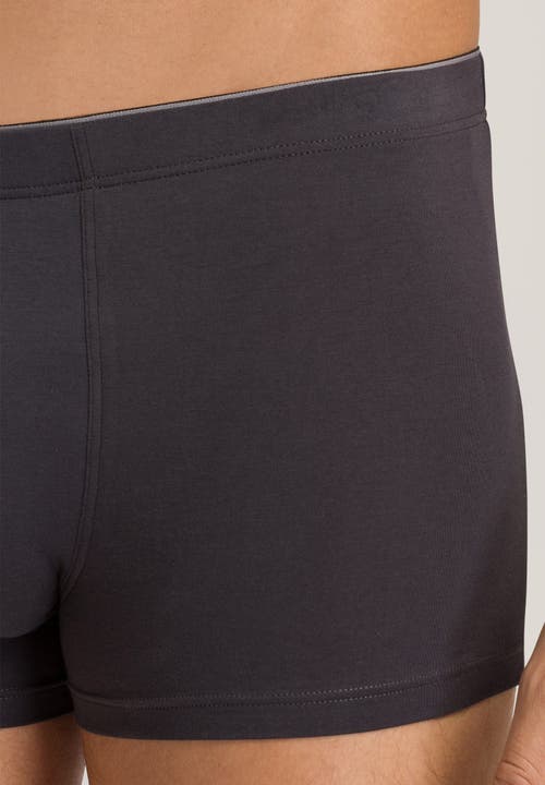 Hanro Cotton Superior Cotton Boxer Brief In Coal Grey