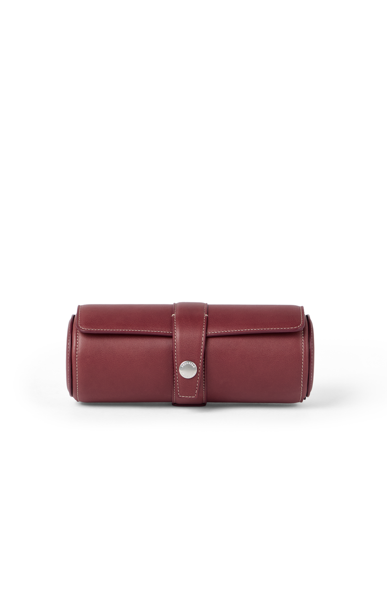 Brunello Cucinelli Calfskin watch case, Main, color, Burgundy