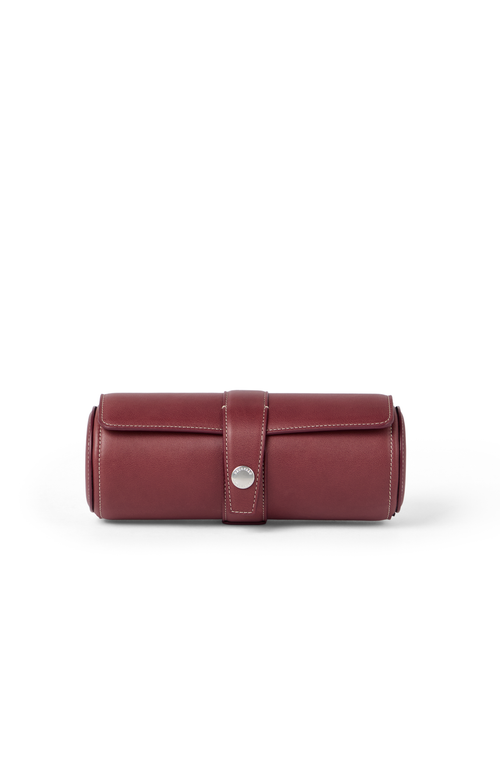 Brunello Cucinelli Calfskin Watch Case In Burgundy