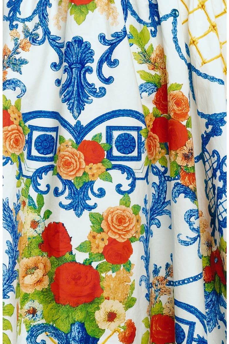 Floral Sleeveless Cotton Maxi Dress, Alternate, color, IVORY BLUE