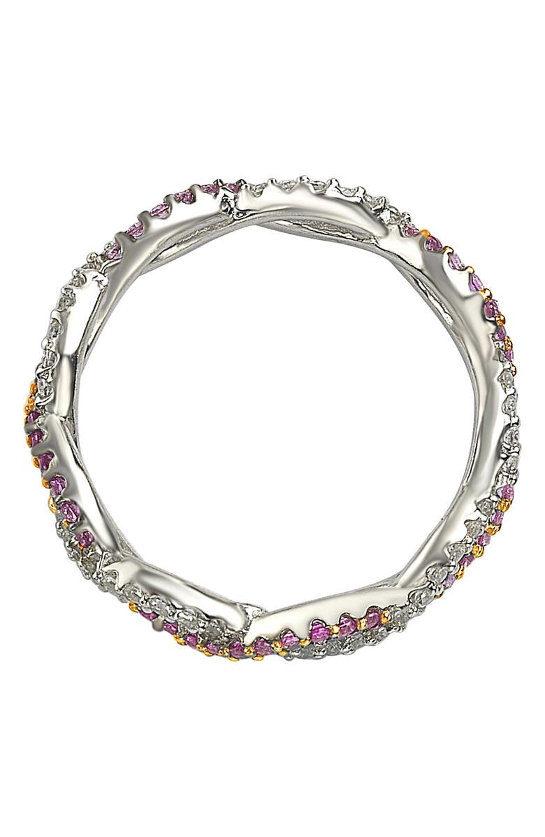 SUZY LEVIAN Pink Sapphire Crossover Band Ring, Alternate, color, Pink