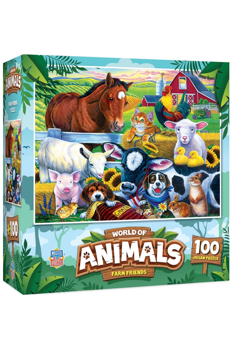 Farm Friends 100 Piece Jigsaw Puzzle, Main, color, Multicolor