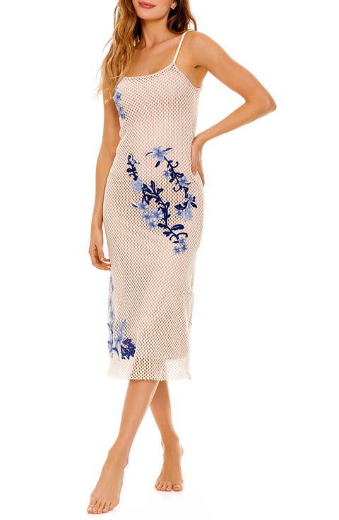 Adelaida Tales Appliqué Cover-Up Midi Dress