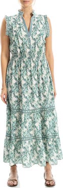 MAX STUDIO Floral Ruffle Sleeveless Tiered Maxi Dress