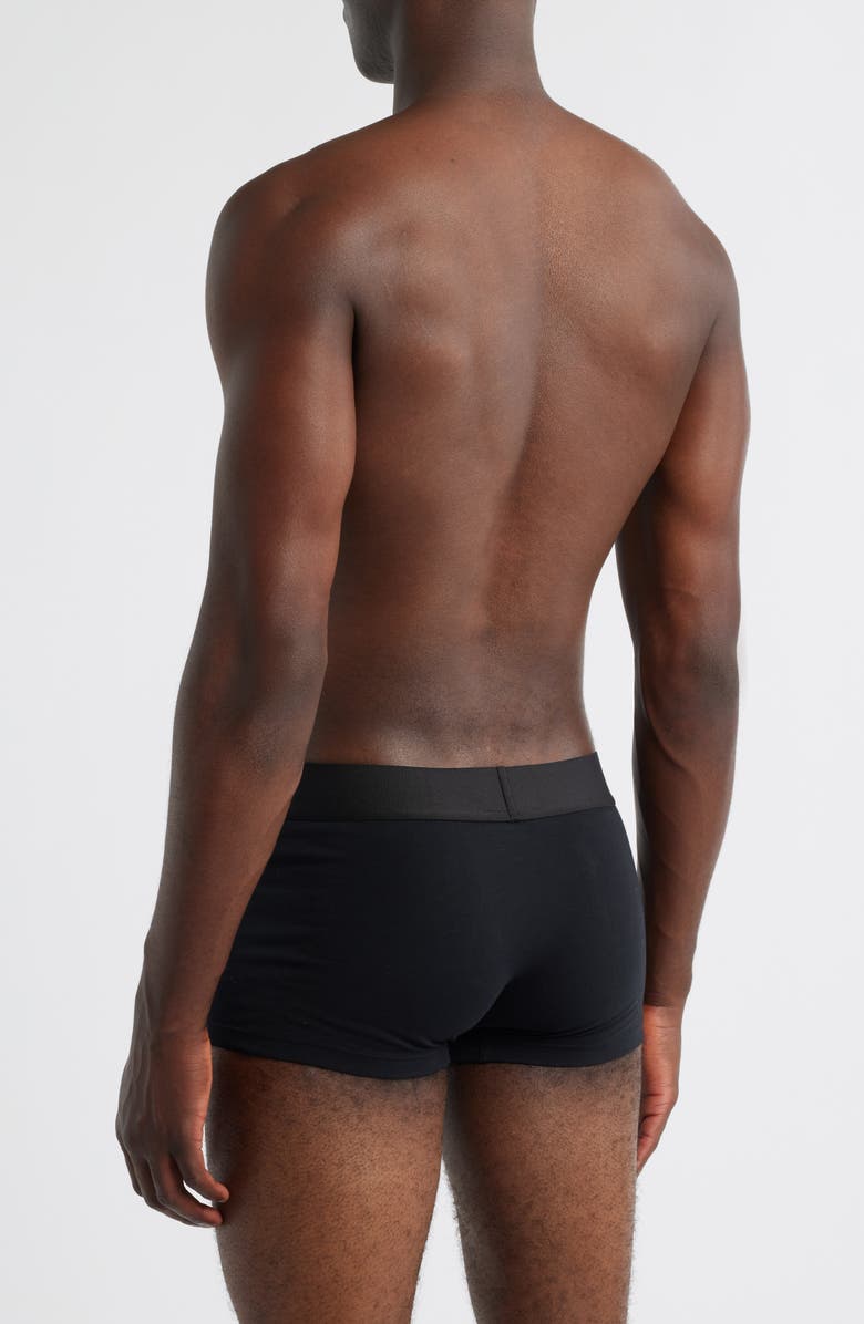 Versace Essential Logo Stretch Cotton Boxer Briefs, Alternate, color, Black