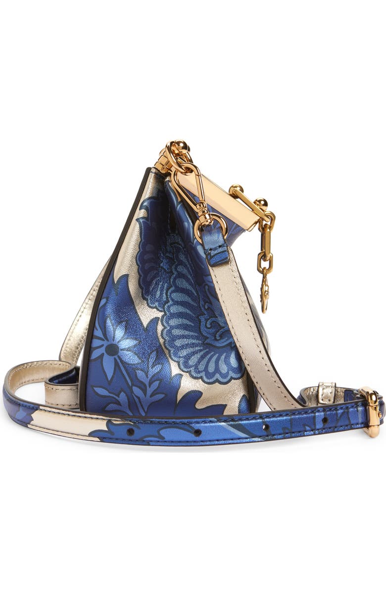 Etro Small Vela Floral Print Leather Shoulder Bag, Alternate, color,