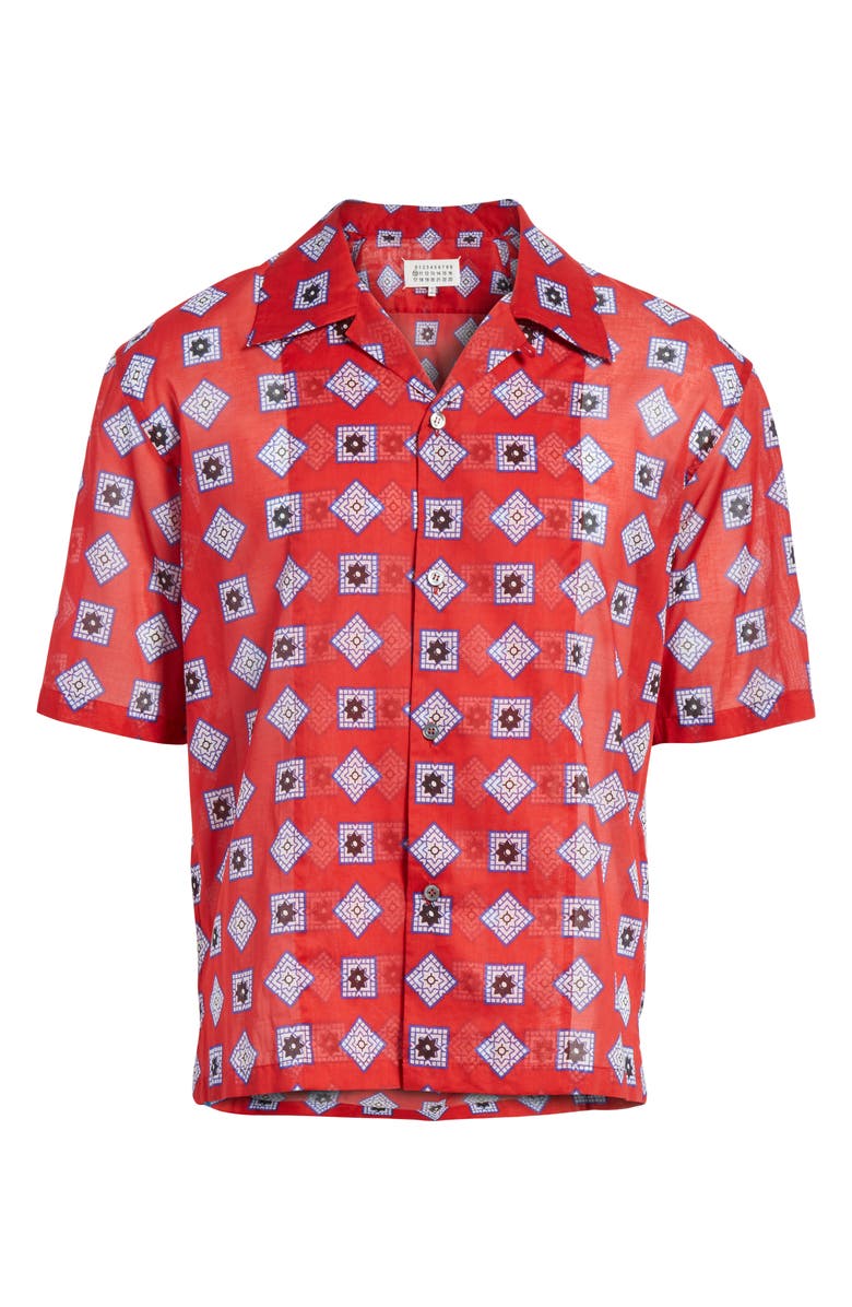 Maison Margiela Muslin Print Camp Shirt, Alternate, color,