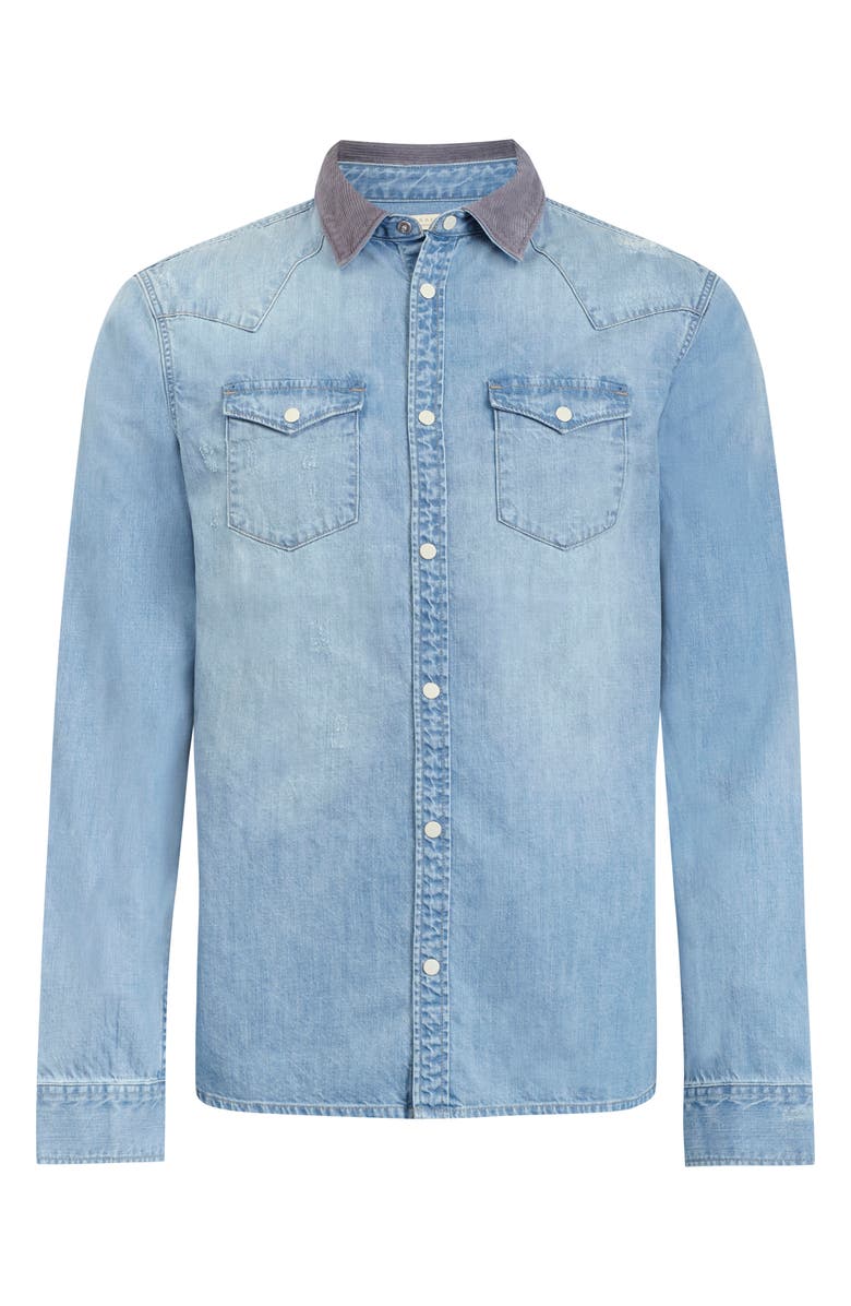 AllSaints Dearne Regular Fit Denim Shirt, Alternate, color, 