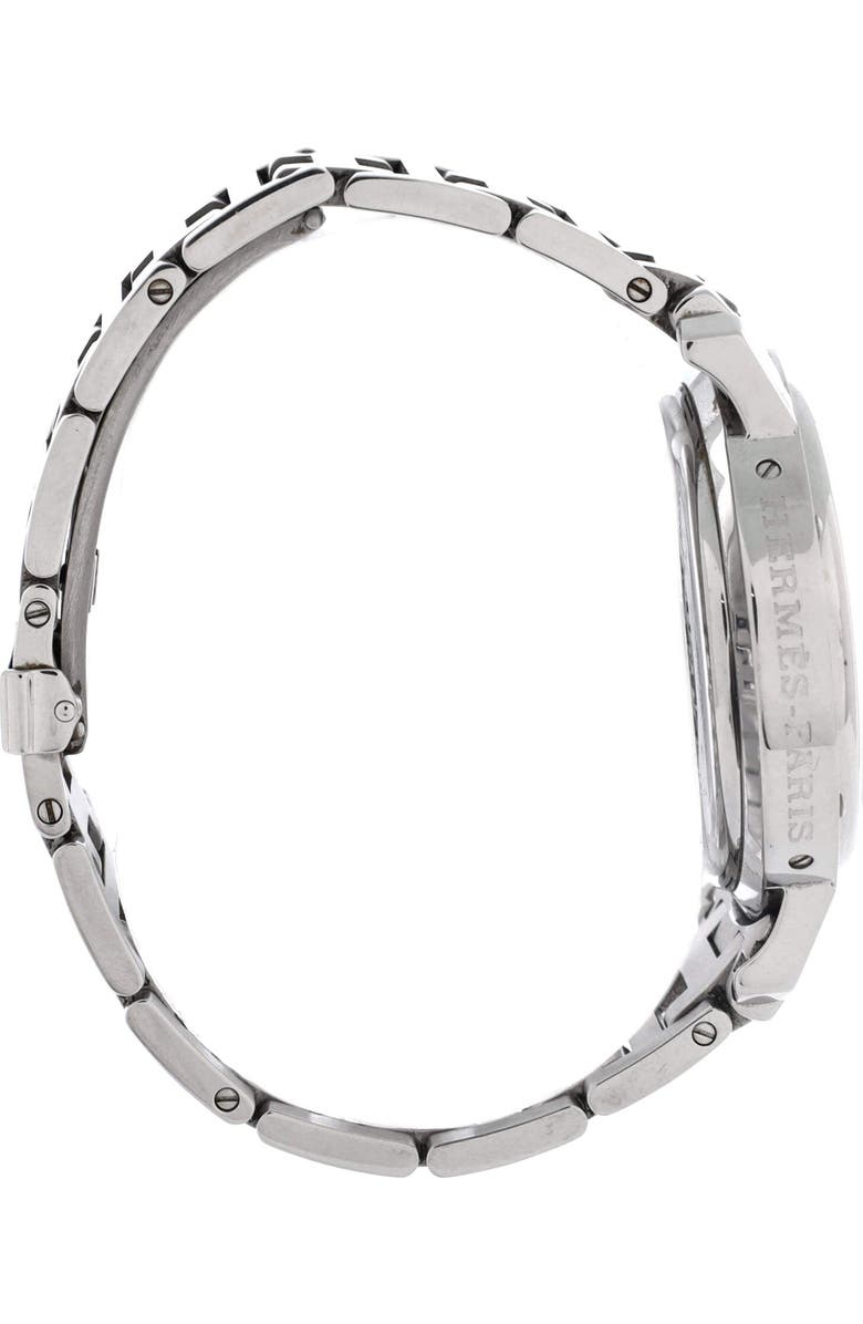 Pre-Owned Hermes Clipper Chronograph Quartz Watch Stainless Steel 38, Alternate, color, Silver