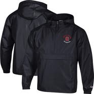 Champion Men's Champion  Black Ohio State Buckeyes Packable Hooded Windbreaker Half-Zip Jacket
