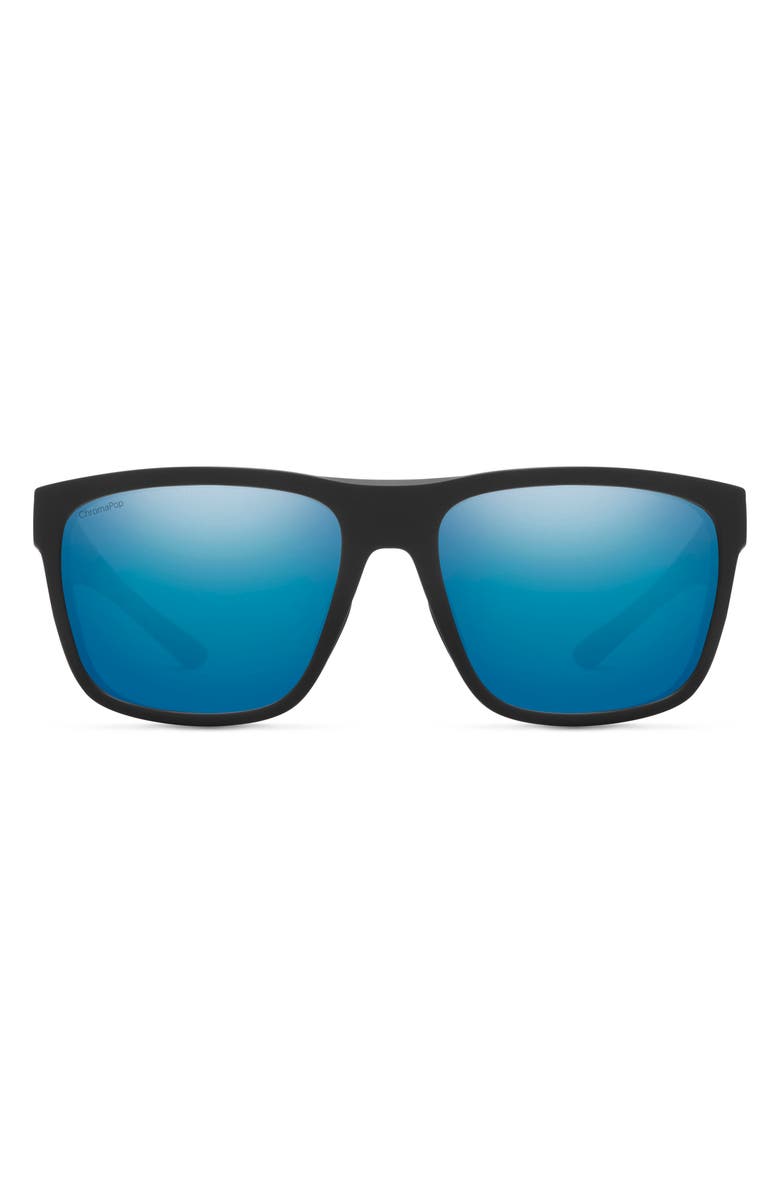 Smith Barra 59mm ChromaPop<sup>™</sup> Polarized Sunglasses, Main, color, Matte Black/ Blue