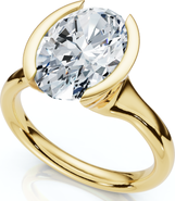 Bliss Diamond Certified Terresa 3Ct Oval Diamond Engagement Half Bezel Ring