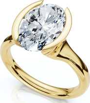 Bliss Diamond Certified Terresa 3Ct Oval Diamond Engagement Half Bezel Ring