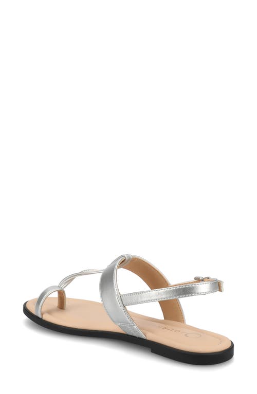 Journee Collection Gerra Toe Loop Sandal In Silver