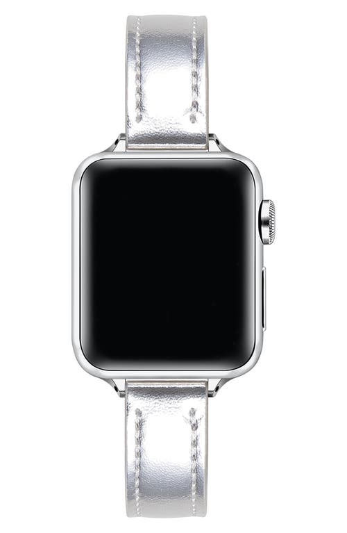 The Posh Tech Carmen Skinny Metallic Leather Apple Watch® Watchband In Metallic