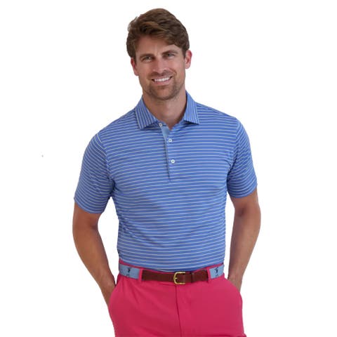 Michael Stripe Mens Golf Polo