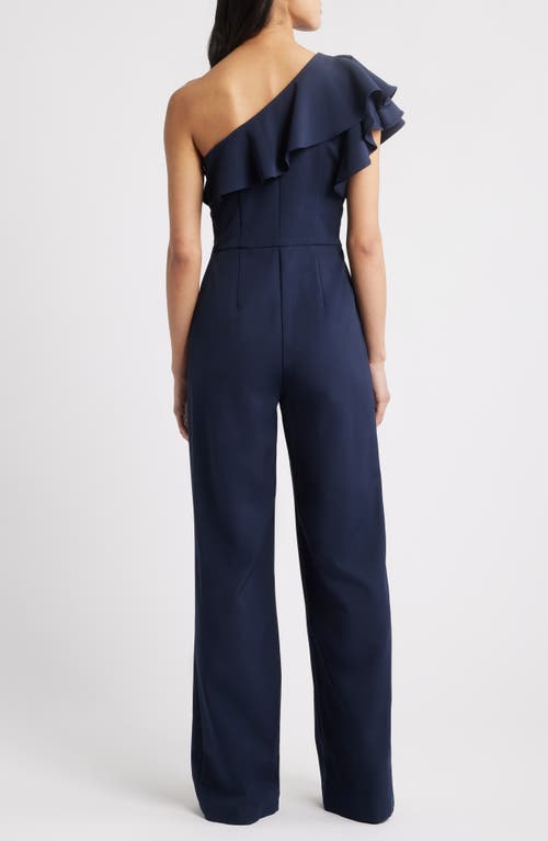 ELIZA J ELIZA J ONE-SHOULDER RUFFLE JUMPSUIT 