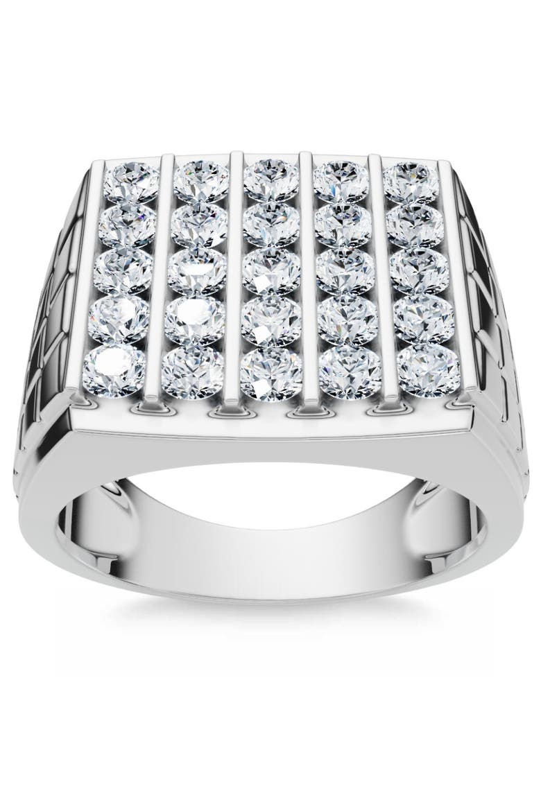 2Ct Diamond Men's Wedding Anniversary Ring 10k Gold Lab Grown, Main, color, 10k White Gold